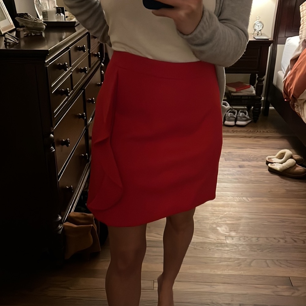 J Crew Ruffle Wool Mini Skirt